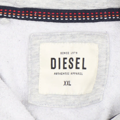 Mens UK Size 2XL Diesel Grey Full Zip Hoodie