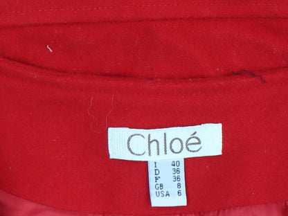 Womens UK Size 8 Chloé Red Overcoat