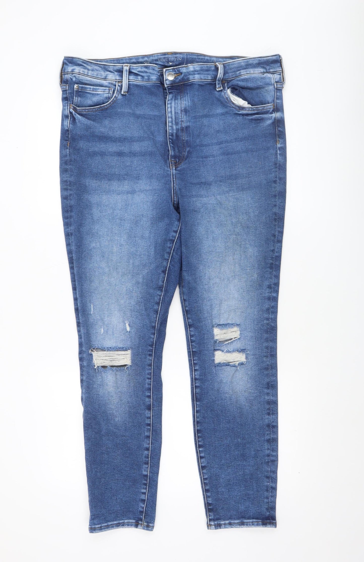 Womens UK Size 14 H&M Slim Fit Skinny Blue Jeans