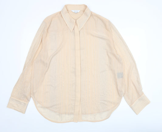 Womens UK Size XL H&M Edition Beige Basic Blouse