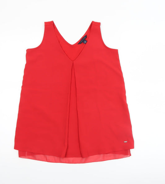 Womens UK Size XS Tommy Hilfiger Red Basic Tank