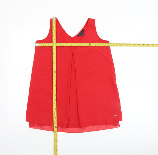 Womens UK Size XS Tommy Hilfiger Red Basic Tank