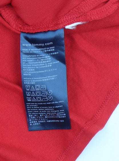 Womens UK Size XS Tommy Hilfiger Red Basic Tank