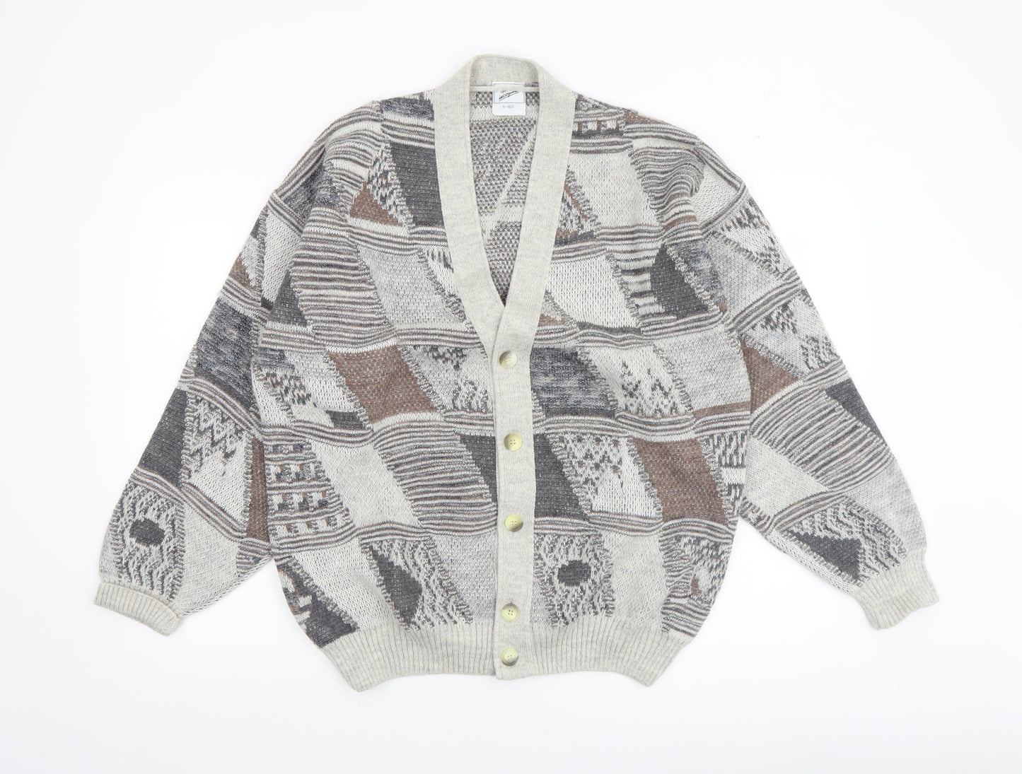 Mens UK Size M Signé Incognito Beige Cardigan Jumper