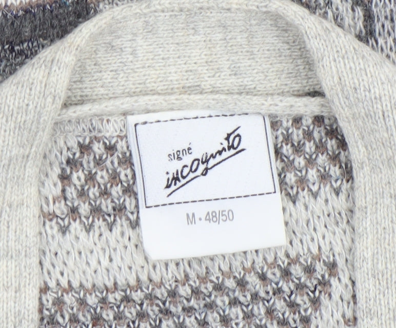 Mens UK Size M Signé Incognito Beige Cardigan Jumper
