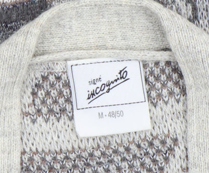 Mens UK Size M Signé Incognito Beige Cardigan Jumper