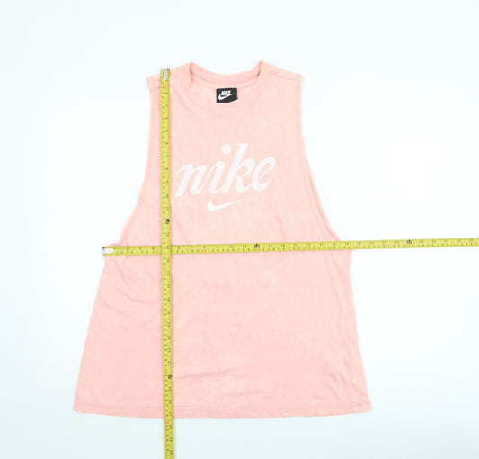 Nike Women's Pink Sleeveless Tank Top Size L Cotton Sportswear