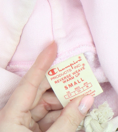 Womens UK Size S Champion Pink Pullover Hoodie