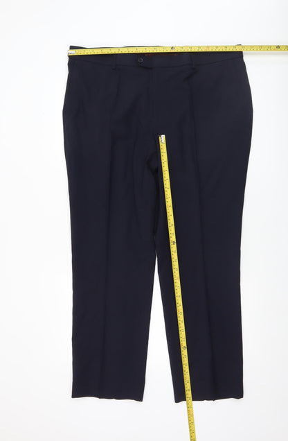 Mens UK Size 40 in NEXT Classic Fit Dress Pants Blue Trousers