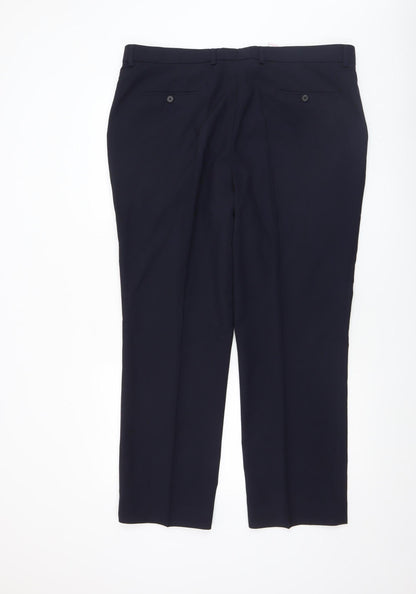 Mens UK Size 40 in NEXT Classic Fit Dress Pants Blue Trousers