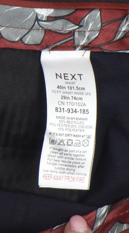 Mens UK Size 40 in NEXT Classic Fit Dress Pants Blue Trousers
