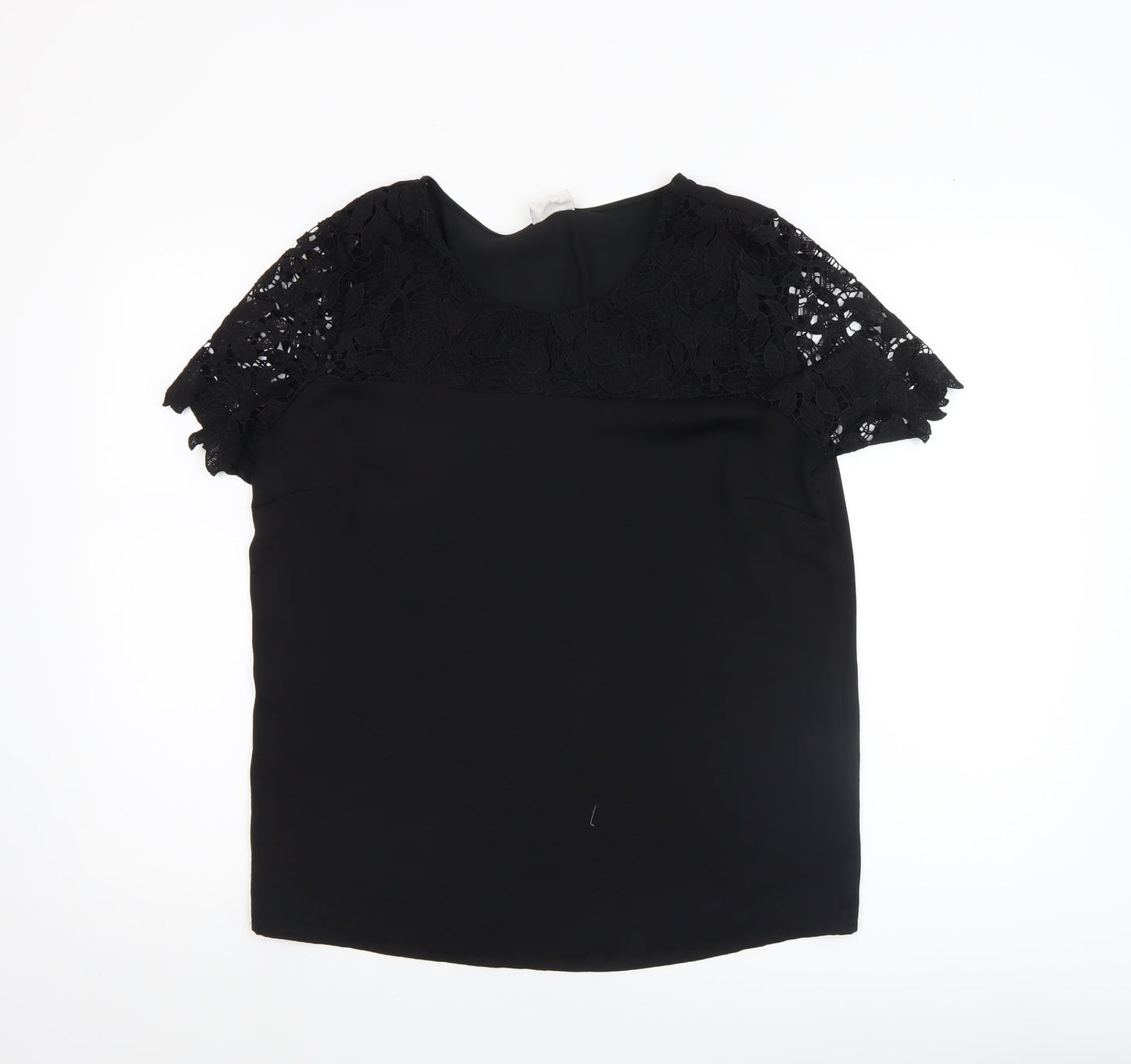 Womens UK Size M VILA Black Lace Blouse