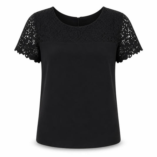 Womens UK Size M VILA Black Lace Blouse
