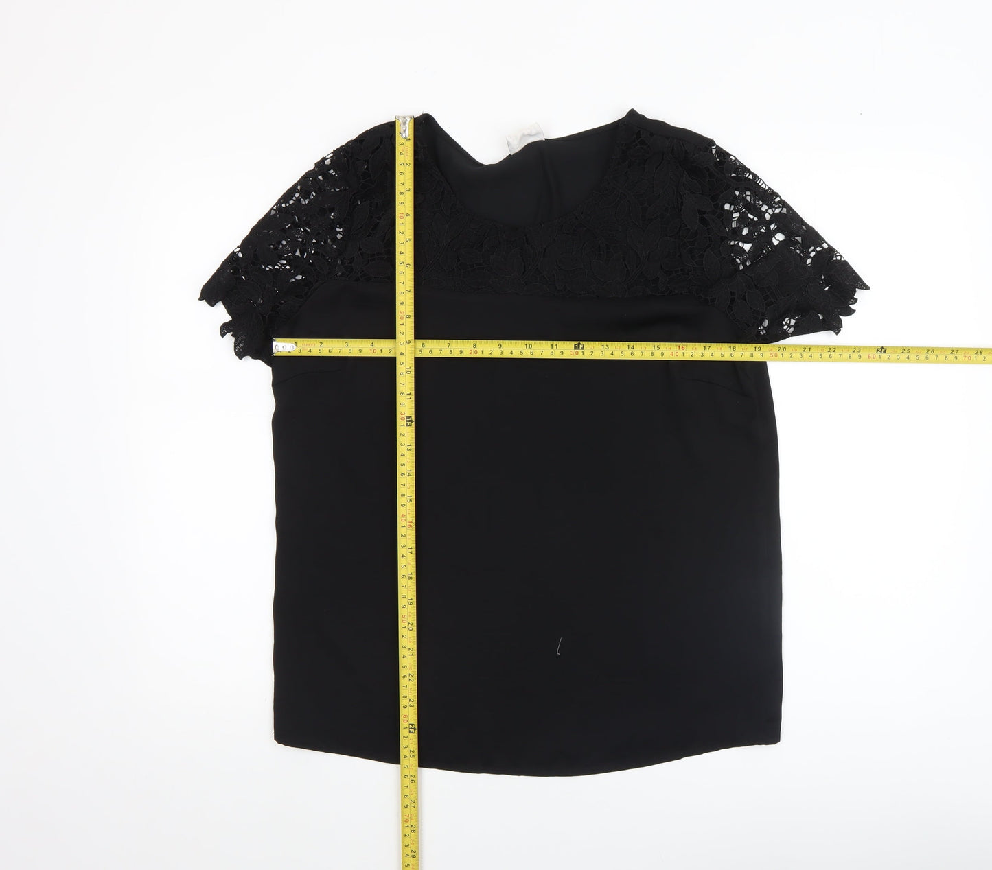 Womens UK Size M VILA Black Lace Blouse