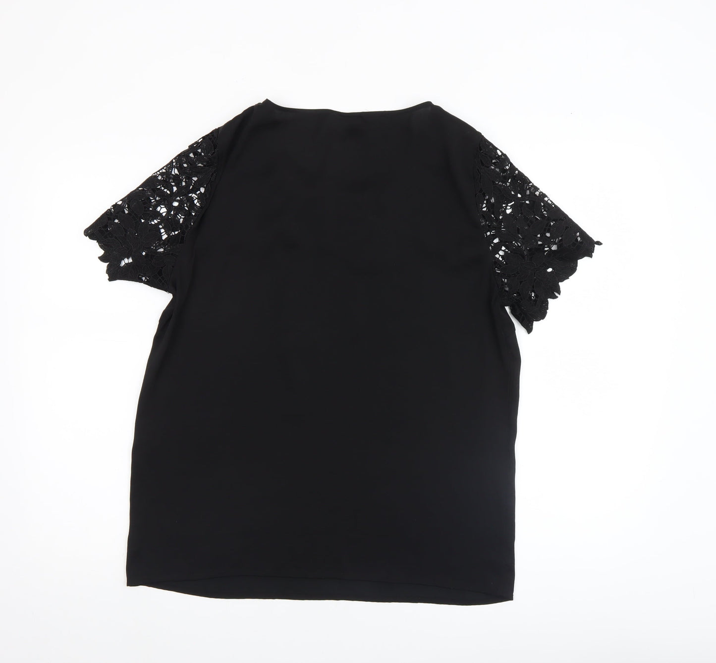 Womens UK Size M VILA Black Lace Blouse