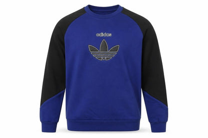 Adidas Boys Blue Black Crew Neck Pullover Sweatshirt XL 15-16Y