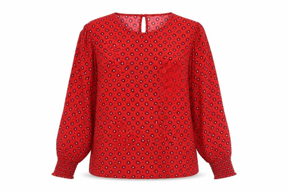 Womens UK Size 8 Only Red Tunic Blouse