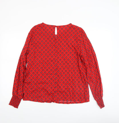 Womens UK Size 8 Only Red Tunic Blouse