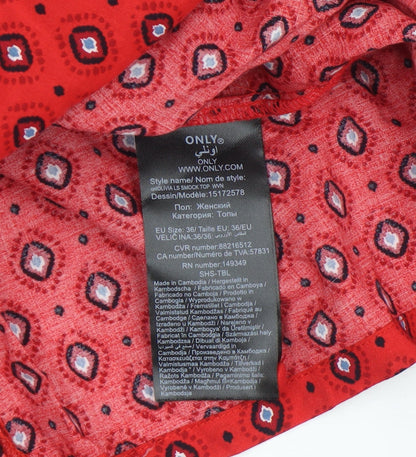 Womens UK Size 8 Only Red Tunic Blouse