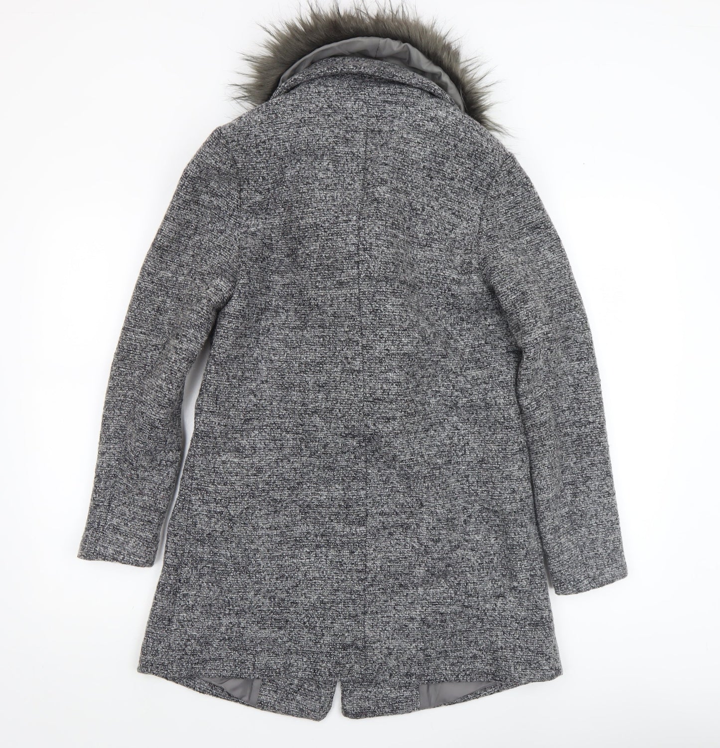 Womens UK Size 6 New Look Grey Overcoat