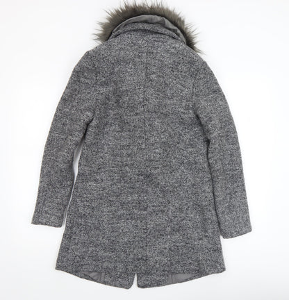 Womens UK Size 6 New Look Grey Overcoat