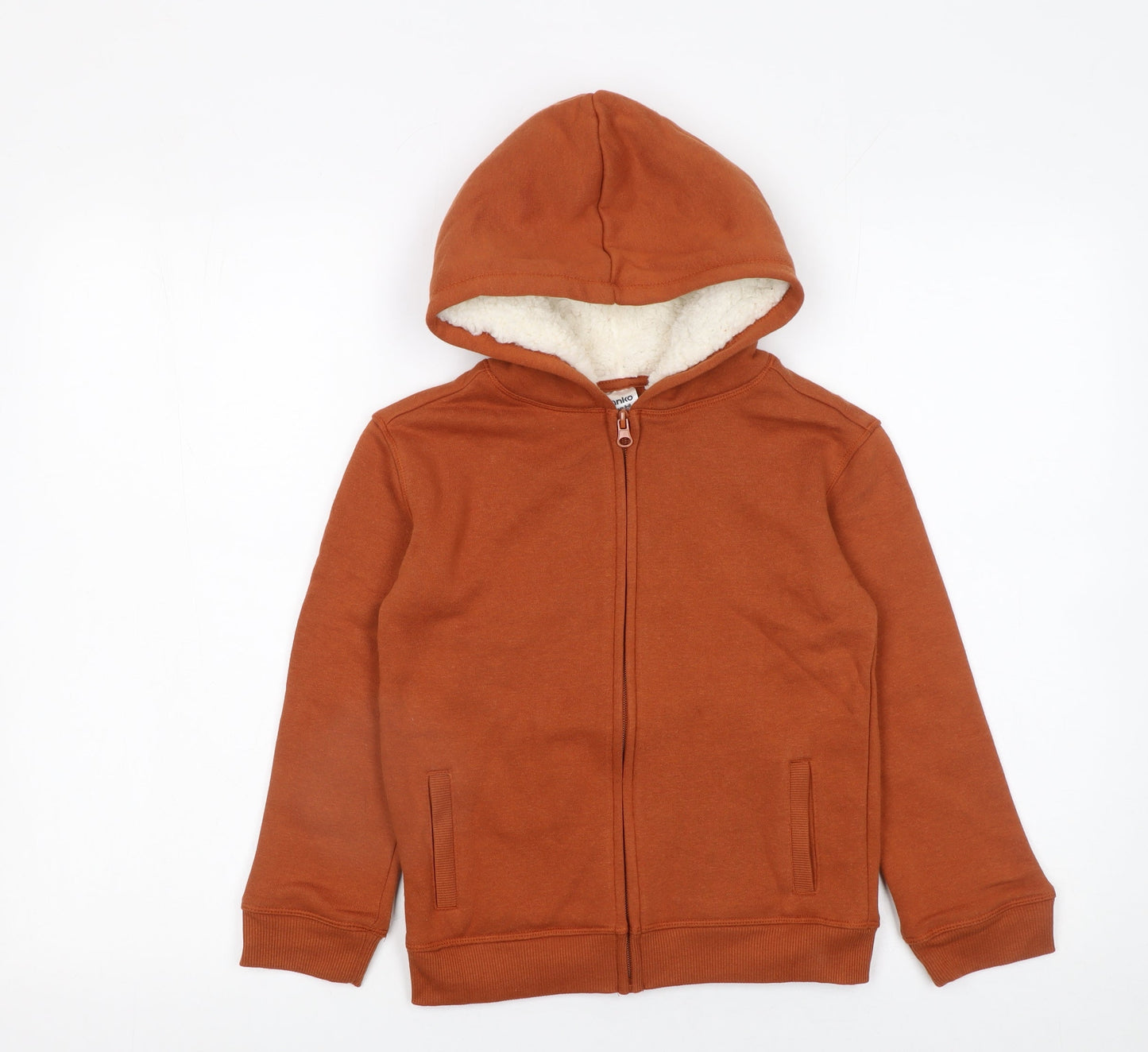 Boys UK Size 7 Years Anko Brown Full Zip Hoodie