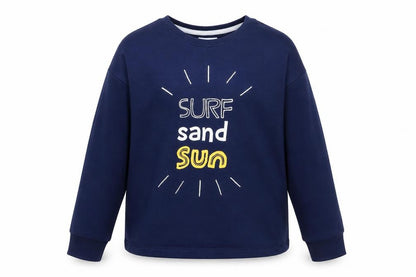 Leigh Tucker Willow Girls Blue 6-7 Years Pullover Sweatshirt Surf Design