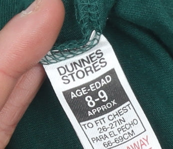 Boys UK Size 8-9 Years Dunnes Stores Green Basic T-Shirt