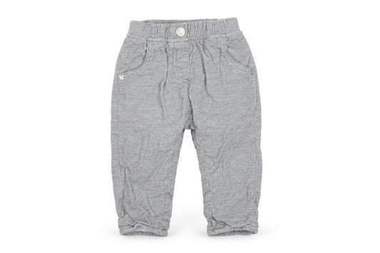 Front view of Next Grey Cotton Baby Jogger Trousers 6-9 Months unisex comfortable fit