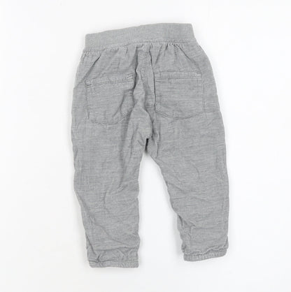 Next Grey Cotton Baby Jogger Trousers 6-9 Months Unisex Comfortable Fit