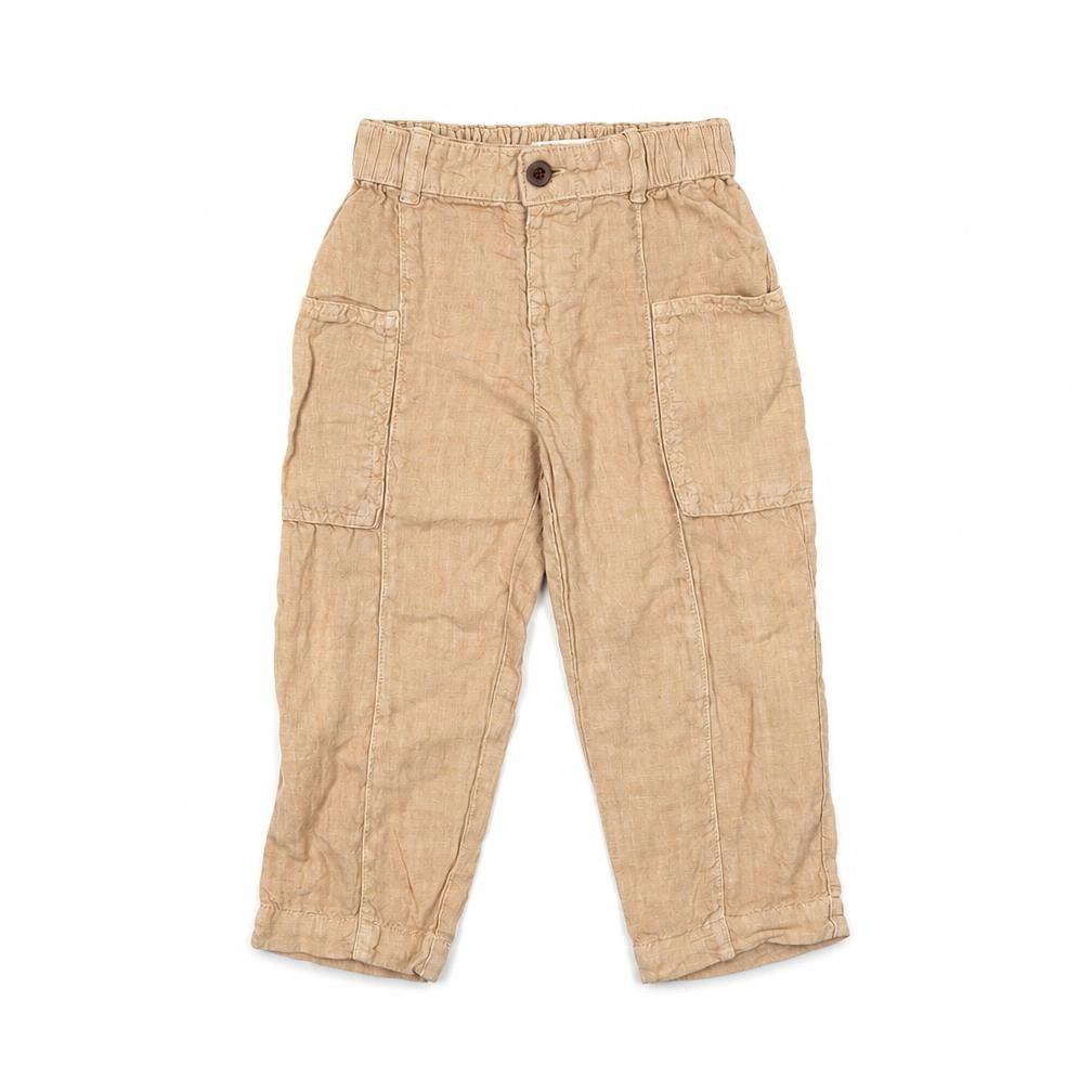 Girls UK Size 4 Years Zara Regular Fit Cargo Beige Trousers