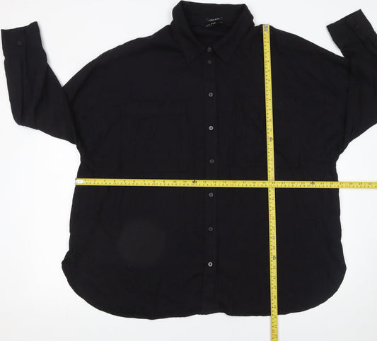 Womens UK Size 20 F&F Black Basic Button-Up