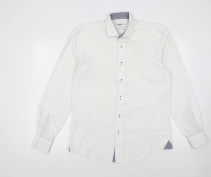 Mens UK Collar Size 15.5 WHITE LABEL Smart White  Dress Shirt