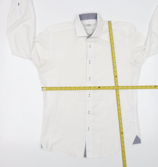 Mens UK Collar Size 15.5 WHITE LABEL Smart White  Dress Shirt