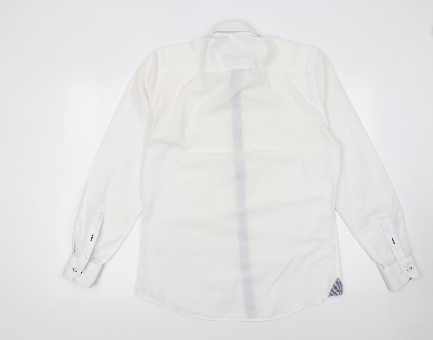 Mens UK Collar Size 15.5 WHITE LABEL Smart White  Dress Shirt