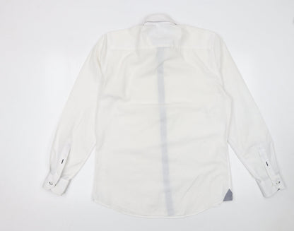 Mens UK Collar Size 15.5 WHITE LABEL Smart White  Dress Shirt