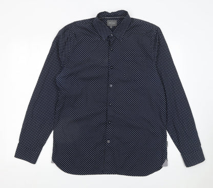 Mens UK Collar Size L Peter Werth Smart Blue  Dress Shirt