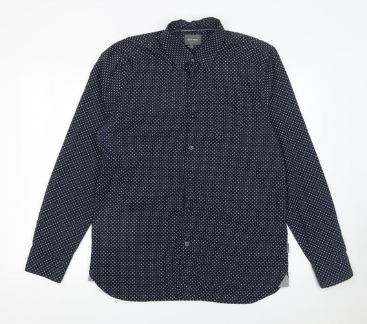 Mens UK Collar Size L Peter Werth Smart Blue  Dress Shirt