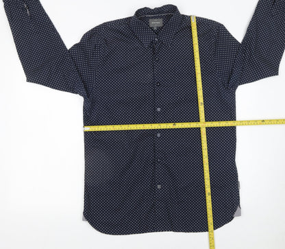 Mens UK Collar Size L Peter Werth Smart Blue  Dress Shirt