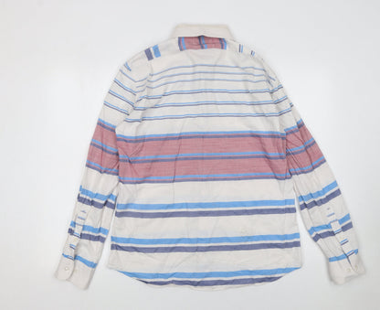 Signature Segrato Men's Multicoloured Slim Fit Striped Cotton Shirt L