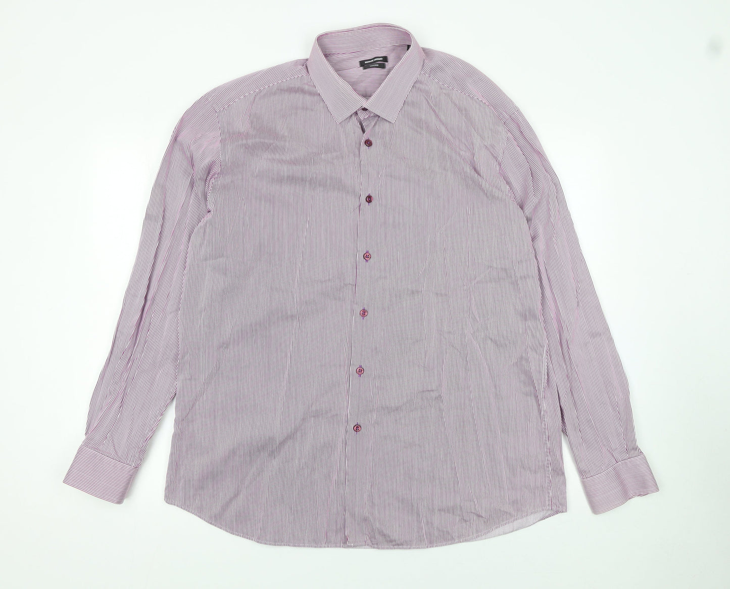 Mens UK Collar Size 17.5 Remus Uomo Smart Purple  Dress Shirt