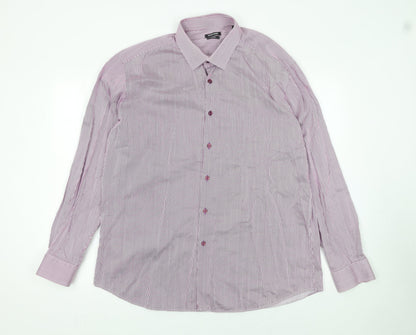 Mens UK Collar Size 17.5 Remus Uomo Smart Purple  Dress Shirt