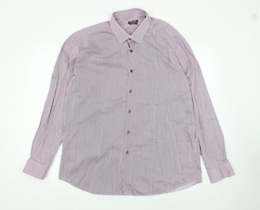 Mens UK Collar Size 17.5 Remus Uomo Smart Purple  Dress Shirt