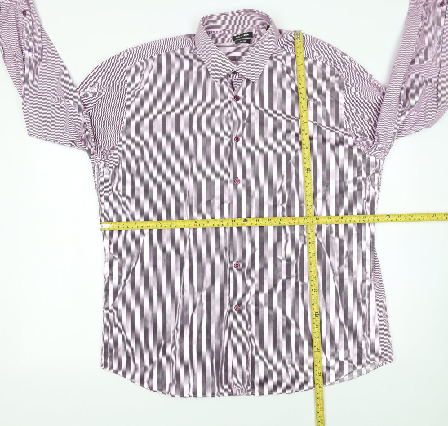 Mens UK Collar Size 17.5 Remus Uomo Smart Purple  Dress Shirt