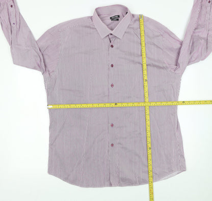 Mens UK Collar Size 17.5 Remus Uomo Smart Purple  Dress Shirt