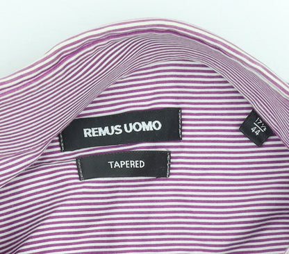 Mens UK Collar Size 17.5 Remus Uomo Smart Purple  Dress Shirt