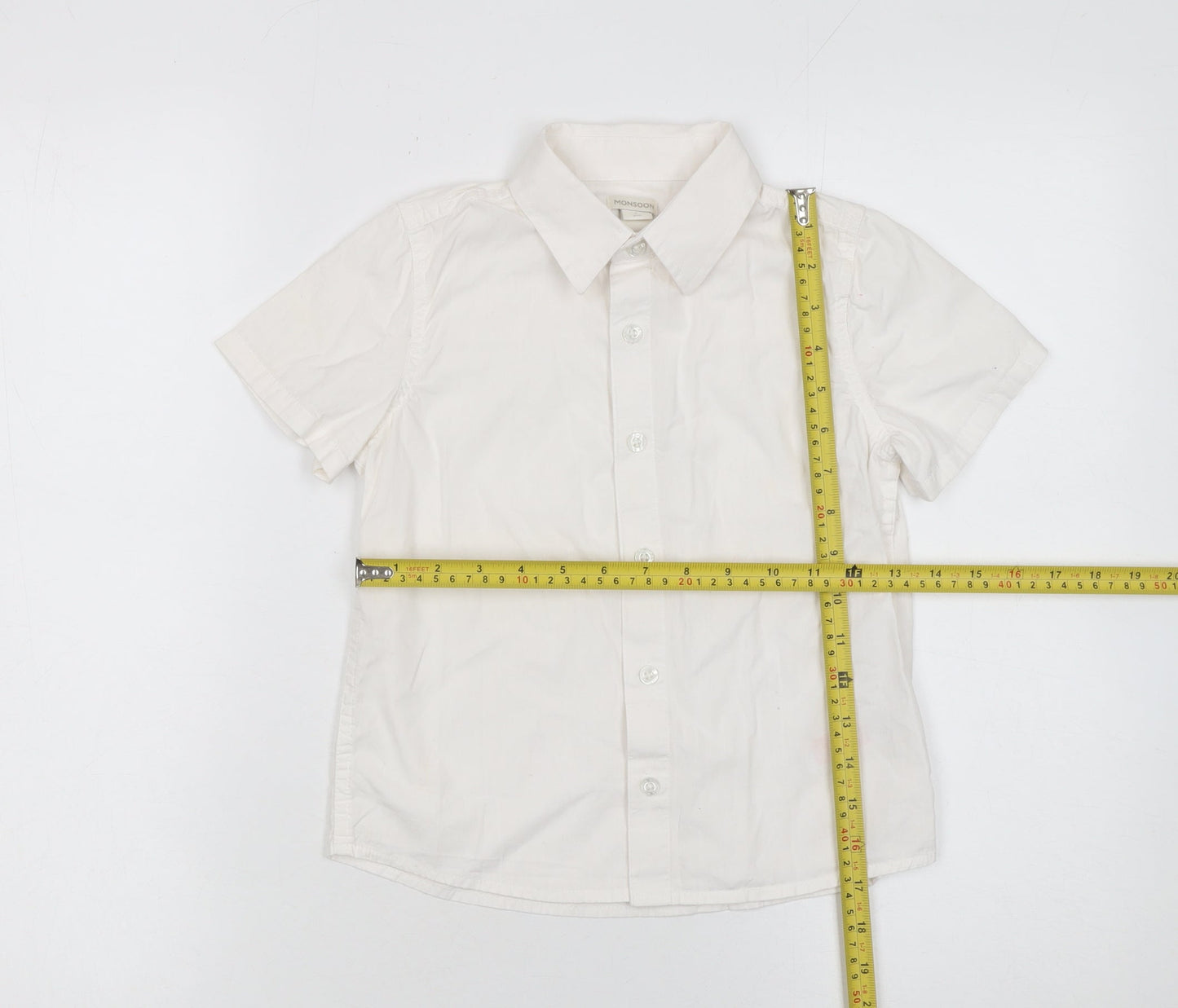 Girls UK Size 8 Years Monsoon Ivory Basic Button-Up