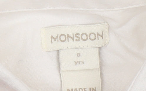 Girls UK Size 8 Years Monsoon Ivory Basic Button-Up