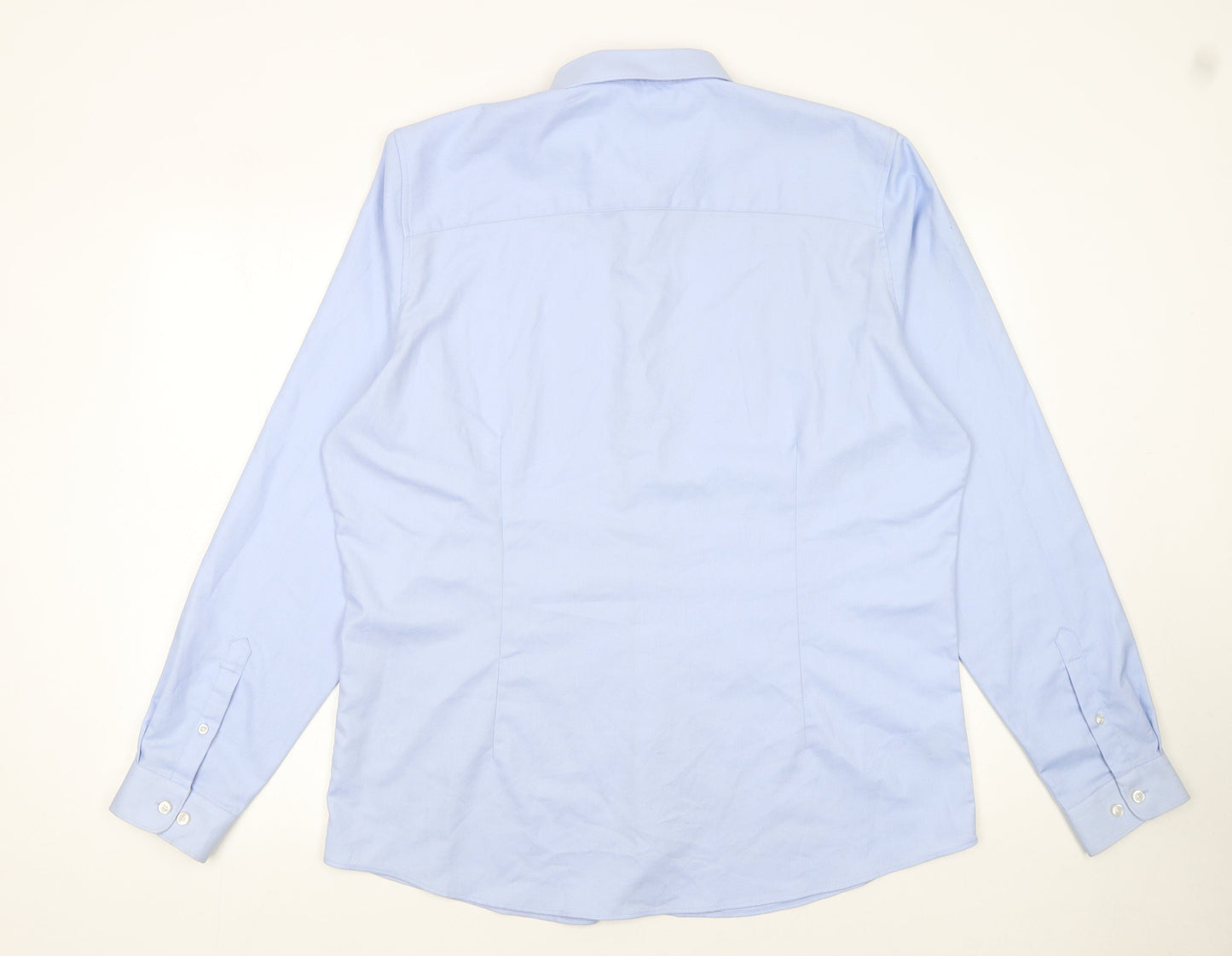 Mens UK Collar Size XL Tailor & Wright Smart Blue  Dress Shirt