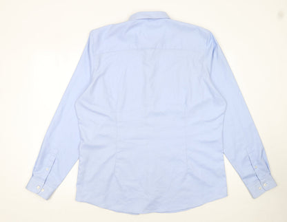 Mens UK Collar Size XL Tailor & Wright Smart Blue  Dress Shirt